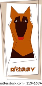German Shepherd Dog. Vector Illustrated portrait of dog on white background.