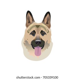 German shepherd dog. Vector Illustrated