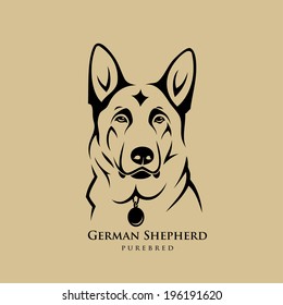 German Shepherd dog - vector illustration