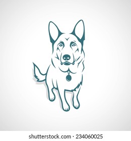 German Shepherd dog - vector illustration