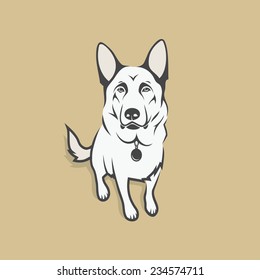 German Shepherd dog - vector illustration