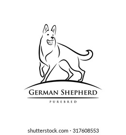 German shepherd dog - vector illustration