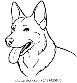 German Shepherd Dog  vector style,Clipart , Illustration with white background 