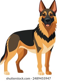 German Shepherd Dog  vector style,Clipart , Illustration with white background 