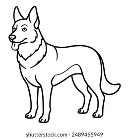 German Shepherd Dog  vector style,Clipart , Illustration with white background 