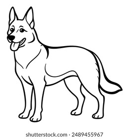 German Shepherd Dog  vector style,Clipart , Illustration with white background 