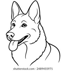 German Shepherd Dog  vector style,Clipart , Illustration with white background 