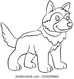 German shepherd. Element for coloring page. Cartoon style.