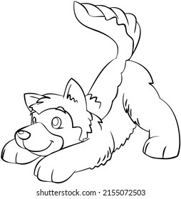 German shepherd. Element for coloring page. Cartoon style.