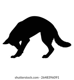 German Shepherd Funny Yoga Silhouette Vector, German Shepherd Dog Silhouette