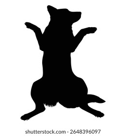 German Shepherd Funny Yoga Silhouette Vector, German Shepherd Dog Silhouette