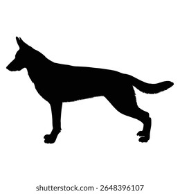 German Shepherd Funny Yoga Silhouette Vector, German Shepherd Dog Silhouette