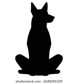 German Shepherd Funny Yoga Silhouette Vector, German Shepherd Dog Silhouette
