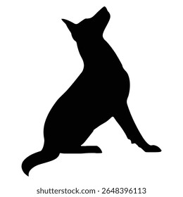 German Shepherd Funny Yoga Silhouette Vector, German Shepherd Dog Silhouette