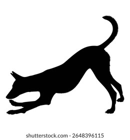German Shepherd Funny Yoga Silhouette Vector, German Shepherd Dog Silhouette