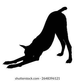 German Shepherd Funny Yoga Silhouette Vector, German Shepherd Dog Silhouette