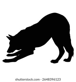 German Shepherd Funny Yoga Silhouette Vector, German Shepherd Dog Silhouette
