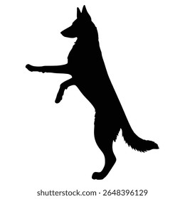 German Shepherd Funny Yoga Silhouette Vector, German Shepherd Dog Silhouette
