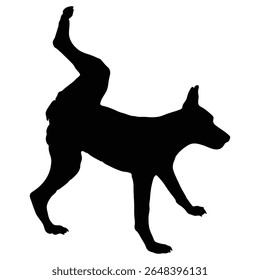 German Shepherd Funny Yoga Silhouette Vector, German Shepherd Dog Silhouette