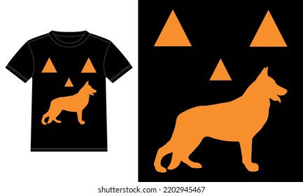 German Shepherd Halloween Pumpkin Funny Halloween T-Shirt