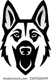 German Shepherd head graphic logo design