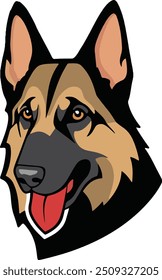 German Shepherd head logo digital art