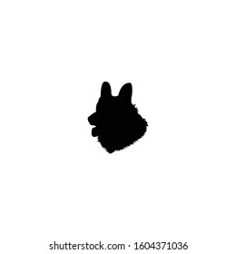 German shepherd head silhouette vector illustration