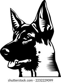 German Shepherd Head Vector Illustration