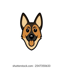 German Shepherd head vector illustration 