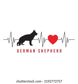 German shepherd heartbeat Dog lovers design