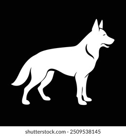 a  German shepherd  icon silhouette vector style  with  black background