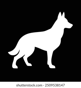 a  German shepherd  icon silhouette vector style  with  black background