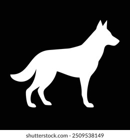 a  German shepherd  icon silhouette vector style  with  black background