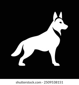 a  German shepherd  icon silhouette vector style  with  black background