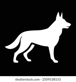 a  German shepherd  icon silhouette vector style  with  black background