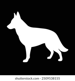 a  German shepherd  icon silhouette vector style  with  black background