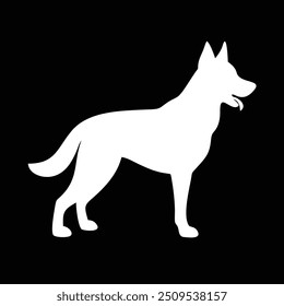 a  German shepherd  icon silhouette vector style  with  black background