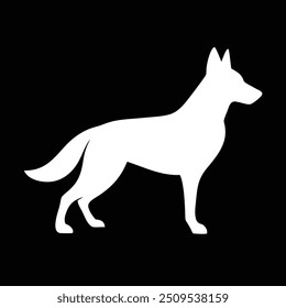 a  German shepherd  icon silhouette vector style  with  black background