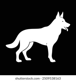 a  German shepherd  icon silhouette vector style  with  black background