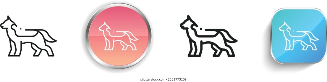 german shepherd icon. Thin Linear, Regular and Button Style Design Isolated On White Background