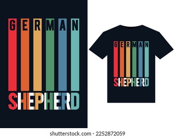 German shepherd illustrations for print-ready T-Shirts design