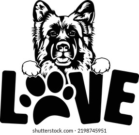 GERMAN SHEPHERD LOVE Dog owner pet lover EPS