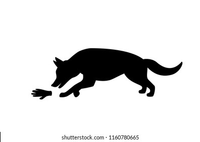 german shepherd mantrailing silhouette club logo isolated vector illustration