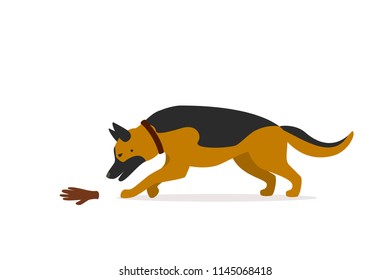 german shepherd mantrailing vector illustration graphic