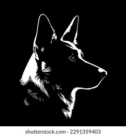 German Shepherd - Minimalist and Flat Logo - Vector illustration