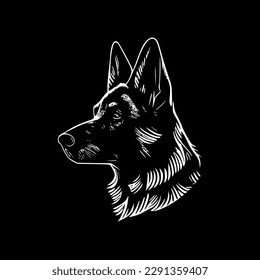 German Shepherd - Minimalist and Flat Logo - Vector illustration