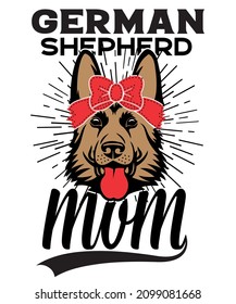 German shepherd mom t-shirt design