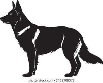 German Shepherd objects silhouette illustration