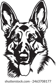 German Shepherd objects silhouette illustration