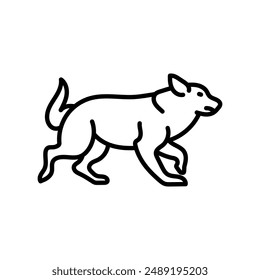 German Shepherd Outline Icon, Vector illustration